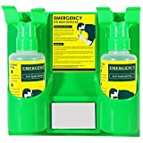 CGOLDENWALL Emergency Eye Wash Station Portable Wall Mounted Eyewash Station Double 500ml Empty Eyewash Replacement Bottle Eye Washing Kit for Personal Use, Without Eyewash Solution