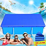 Rectangle Pool Cover,Pool Covers for Inflatable Pools,Rectangular Swimming Pool Cover Above Ground 10ft x 6.7ft /120 X 80inch Square Frame Pool Cover Protector with Drawstring Waterproof Dustproof