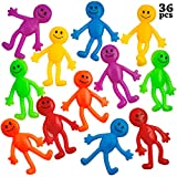 Stretchy Bendable Man (36 Pack) Assorted Fun Colors, A Sticky, Stretchable, Slimy, Gooey Texture, Toy for Stress Anxiety Relief, Great Party Favor, Stocking Stuffer