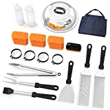 SHINESTAR 30-Piece Griddle Accessories Kit with Cleaning Kit for Blackstone, Hibachi Grill Accessories Set - Scraper, Spatula, Melting Dome, Egg Rings, Apron, for Flat Tops, BBQ, Outdoor Cooking