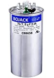 BOJACK 70+7.5 uF 70/7.5 MFD 6% 370/440 V AC CBB65 Dual Run Circular Start Capacitor for AC Motor Run or Fan Start or Condenser Straight Cool or Heat Pump Air Conditioner