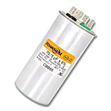 TOMORAL 70+5 MFD 70/5 uF 6% 370VAC/440 Volt CBB65 Dual Run Round Capacitor for AC. for Condenser Straight Cool or AC Motor and Fan Starting or Heat Pump Air Conditioner (70+5uF)