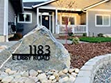 Metal house numbers, address plaque, housewarming gifts, address sign, Custom metal address sign, custom street address sign, rock, wall