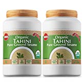 Baron's USDA Organic Tahini Pure Sesame Paste | Rich & Creamy for Hummus, Baba Ghanoush & Dressings | Kosher, Vegan, Unsalted Ground Seeds | Gluten- & Peanut-Free, Keto-Friendly | 2 Jars of 16 Oz.