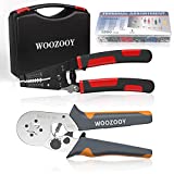 WOOZOOY Ferrule Crimping Tool Kit AWG23-7 Self-adjustable Ratchet Crimper Tool 0.25-10 mm + Wire Stripper Plier with 1900PCS Wire Ferrules Connectors Terminals Kit