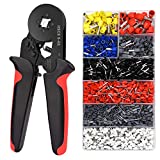 Ferrule Crimping Tools Wire Pliers - 1800 PCS Wire Ferrules with Crimpers Pliers Kit for Electricians, Adjustable Ratchet Tools with Terminals Connectors AWG 28-7, 0.08-10mm