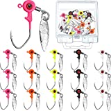 15 Pieces Fishing Jig Heads Kit Fishing Jig Head Hooks Jig Hook Lure Fishing Jigs with Plastic Box for Bass and Crappie (Mix Color,1/8 oz)