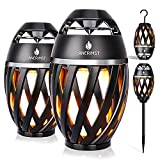 ANERIMST Outdoor Bluetooth Speaker with Flame Torch Light, for Men Couples Dads, Waterproof Wireless LED Speakers, Loud Volume & Bass, Home Gadgets, Gifts for Women Mom, Set of 2, Black