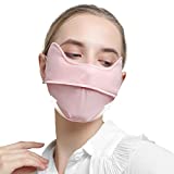 Breathable mask, Washable Reusable Mask, UV Protection Thin Three-Dimensional Eye Protection Ice Silk Sunscreen Mask. (Pink)