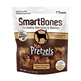 SmartBones Mini Pretzels Dipped with Real Peanut Butter, 7 Count, Rawhide-Free Chews for Dogs