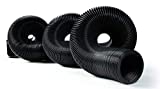 Camco 20-Foot RV Sewer Hose | Features a Durable HTS Vinyl Construction, Designed to Work with Threaded and Slip Fittings, and has a 3-Inch Diameter Opening (39611), Black