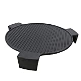 Uniflasy 18'' Cast Iron Plate Setter for Large Big Green Egg or Other 18" Cooking Diameter kamado grilll, Grooved Pizza Stone, Smokin' Stone, 3 Legs Heat Deflector for BGE Accessories ConvEGGtor
