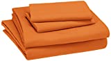 Amazon Basics Kid's Sheet Set - Soft, Easy-Wash Lightweight Microfiber - Full, Bright Orange