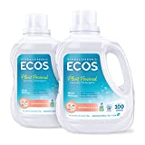 ECOS Hypoallergenic Laundry Detergent, Magnolia Lily, 200 Loads, 100oz Bottle by Earth Friendly Products (Pack of 2)