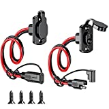 Kewig SAE Quick Connector Harness, SAE Adapter Male Plug to Female Socket Cable, 1FT 12AWG SAE Extension Cord [ 2 Pack ]