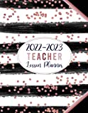 2022-2023 Teacher Lesson Planner: Academic Year Monthly and Weekly Class Organizer | Lesson Plan Grade and Record Books for Teachers July 2022-June 2023 (Stylish Rose Gold Stripes Pretty Girly Cover)