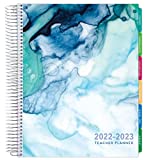 Deluxe 2022-2023 Dated Teacher Planner: 8.5"x11" Includes 7 Periods, Page Tabs, Bookmark, Planning Stickers, Pocket Folder Daily Weekly Monthly Planner Yearly Agenda (Seaside Watercolor)