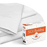 SGI bedding King Size Egyptian Cotton Bed Sheets Luxury 1000 Thread Count Sheet Set White Solid Sateen Weave for Soft & Silky Feel Long Staple Cotton Deep Pocket