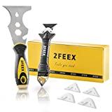 2FEEX Caulking Tool Set - 3-in-1 Silicone Caulk Finishing & Removal Tools, 10-in-1 Multifunction Putty Knife - Sealant Scraper & Grout Remover - Professional Kit for Bathroom, Kitchen, Sink, & Shower