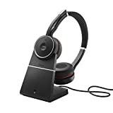 Jabra Evolve 75 UC Wireless Headset, Stereo  Includes Link 370 USB Adapter and Charging Stand  Bluetooth Headset with World-Class Speakers, Active Noise-Cancelling Microphone, All Day Battery