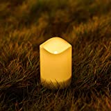 Solar Candles for Windows,Dusk to Dawn Timer Sensor 3x4 Inch Solar Powered Window Candles Outdoor Waterproof, Votives Electronic Rechargeable Candles Flameless Flickering