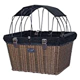 Travelin K9 Pet-Pilot Wicker MAX  Dog Bicycle Basket Bike Carrier- Includes Wire Top with Sun Shade