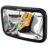 Smart eLf Baby Car Mirror, Large Safety Car Seat Mirror for Rear Facing Infant Child with Wide Crystal Clear View, Shatterproof & Secure, Crash Tested and Certified for Safety - Essential Accessories