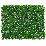 DOEWORKS Expandable Fence Privacy Screen for Balcony Patio Outdoor, 2PCS Faux Ivy Fencing Panel for Backdrop Garden Backyard Home Decorations