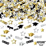 KatchOn, Black and Gold Graduation Confetti 2023 - Pack of 1000 | Congrats Grad Confetti 2023 for Graduation Decorations Class of 2023 | Graduation Table Confetti, Graduation Table Decorations 2023