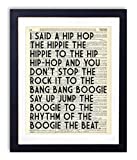Hip Hop Lyrics, Vintage Dictionary Art Print Typography Quote Art Print Poster For Home and Bedroom Decor, Fun and Unique Gift for Bedroom and Home Wall Art, 8x10 inches, Unframed