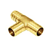 Joywayus 5/8" ID Hose Barb Tee T 3 way Union Fitting Intersection/Split Brass Water/Fuel/Air