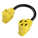 30 Amp to 50 Amp RV Adapter Cord, GearIT 30Amp Male to 50Amp Female Dogbone RV Trailer Camper, NEMA TT-30P to 14-50R, STW 10 Gauge Heavy Duty Electrical Power - 18in, 1.5ft