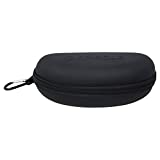 Waterproof Sunglasses and Eyeglasses Case - Durable, Hard EVA Zippered Glasses Holder with Back Pack Clip - by Splaqua (Black and Black)