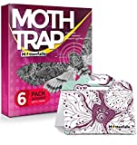 Mottenfalle Clothes Moth Traps 6-Pack - Prime Safe Non-Toxic Eco-Friendly Moth Traps with Pheromones Sticky Adhesive Tool for Wool Closet Carpet