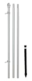 Flags Importer 10ft Aluminum (Silver) Outdoor Pole with Ground Spike - Silver