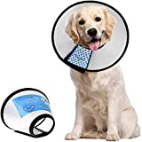 Supet Dog Cone Adjustable Pet Cone Pet Recovery Collar Comfy Pet Cone Collar Protective Collar for After Surgery Anti-Bite Lick Wound Healing Safety Practical Plastic E-Collar