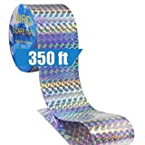 RESNSTAR Reflective Scare Tape Ribbon, Double Sided Reflective Tape to Keep Birds Pigeons Crows, Woodpecker Away from Home, Garden (350ft Roll)