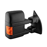 VIPMOTOZ Heated Power Remote Passenger Side Right View Telescopic Turn Signal Exterior Towing Mirror & Glass Replacement For 2008-2016 Ford Superduty F-250 F-350 F-450 F-550 Pickup Truck