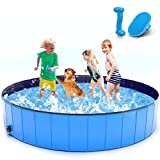 JUOIFIP Extra Large Pet Dog Pool for Large Dogs 72" x12" Foldable Dog Pool Hard Plastic Pet Bath Tub Kiddie Pool Outdoor Plastic Swimming Pool for Kids Large Dogs
