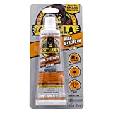 Gorilla Max Strength Clear Construction Adhesive, 2.5 Ounce Squeeze Tube, Clear, (Pack of 1)