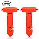 MOTORBUDDY Car Safety Hammer 2-Pack, Auto Emergency Escape Hammer with Window Breaker and Seat Belt Cutter, Striking Red Emergency Escape Tool for Car Accidents