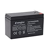 Eseegoo 12V 7AH Rechargeable Sealed Lead Acid (SLA) Battery Replace 12 Volt 7AH Fire & Security Alarm Battery for Home ADT Security Alarm System Fire Alarms, Security Systems