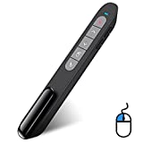 DinoFire Wireless Presenter Remote with Air Mouse, RF 2.4GZ USB Rechargeable Presentation Clicker and Pointer Powerpoint PPT Slide Clicker for Laptop/Computer/MAC