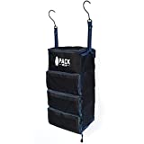 Pack Gear Suitcase Organizer | Pack More in your Large or Carry On Luggage | Unpack Instantly with these Compression Packing Cubes for Suitcases | Hanging Shelf Organizer for Closet (Black) (Carry-On)