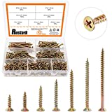 Rustark 420 Pcs [#7 5/8'' to 2-1/2''] Zinc Plated Coarse Thread Phillips Drywall Screws with Bugle Head Assortment Kit for Drywall Sheetrock and Wood