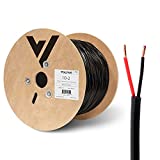 Voltive 10/2 Speaker Wire - 10 AWG/Gauge 2 Conductor - UL Listed in Wall (CL2/CL3) and Outdoor/In Ground (Direct Burial) Rated - Oxygen-Free Copper (OFC) - 500 Foot Spool - Black