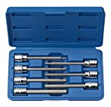 Neiko 10076A 3/8 Drive Extra Long Allen Hex Bit Socket Set, Metric, 3mm to 10mm | 7-Piece Set, S2 and Cr-V Steel