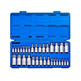 Neiko 10288A Combination Hex Allen Bit Socket Set, SAE and Metric, S2 Steel, 32 Piece