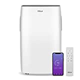 DELLA 14,000 BTU Smart WiFi Enabled Portable Air Conditioner, Freestanding Indoor Electric Fan Dehumidifier Unit on Wheels W/Remote Control, Window Kit, Cools Up to 700 Sq. Ft.