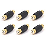 VCE 6-Pack Gold Plated RCA Female to RCA Female Coupler,Compatible with Phono,Speaker,RCA Cable,Amplifier